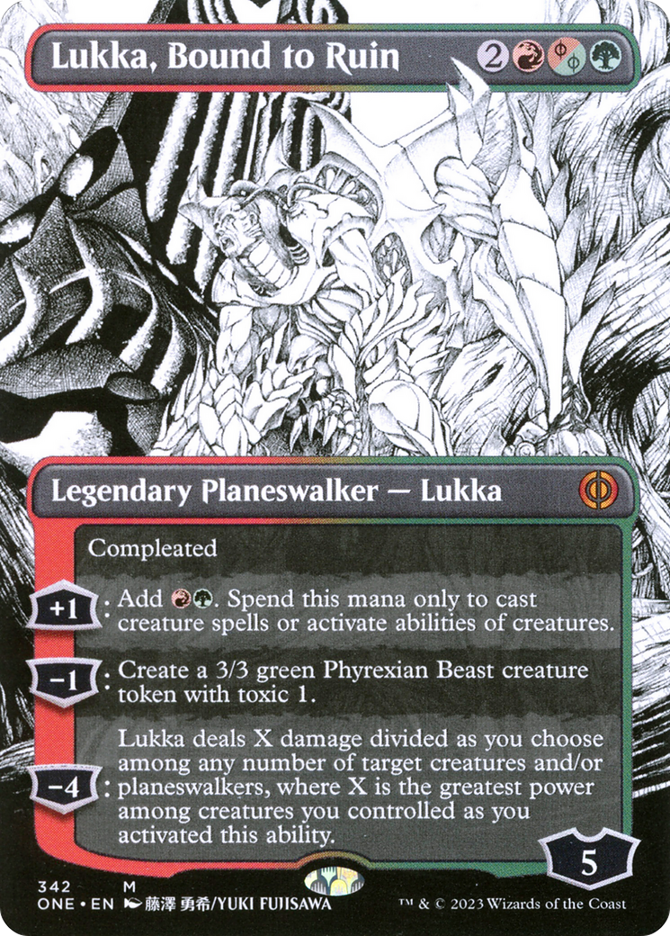 Lukka, Bound to Ruin (Borderless Manga) [Phyrexia: All Will Be One] - Evolution TCG