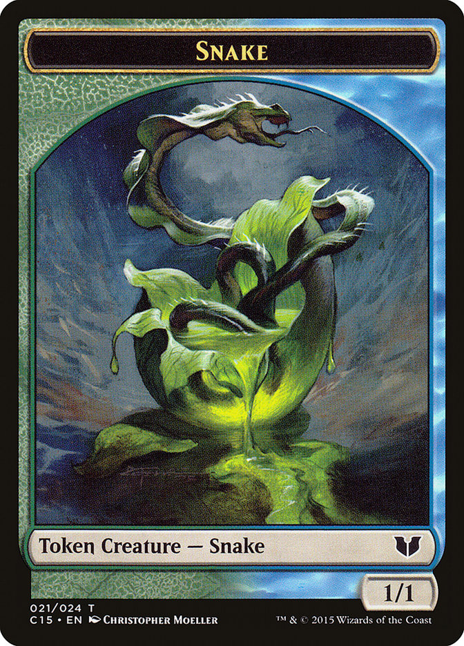 Snake (021) // Saproling Double-Sided Token [Commander 2015 Tokens] - Evolution TCG