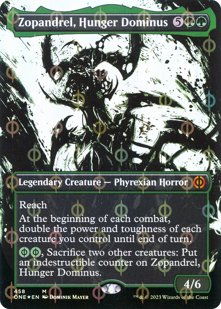 Zopandrel, Hunger Dominus (Borderless Ichor Step-and-Compleat Foil) [Phyrexia: All Will Be One] - Evolution TCG