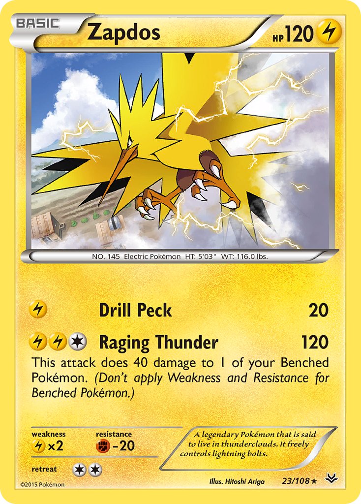 Zapdos(23/108) (Theme Deck Exclusive) [XY: Roaring Skies] - Evolution TCG