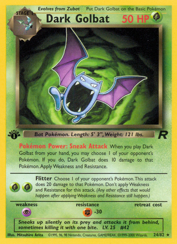 Dark Golbat (24/82) [Team Rocket 1st Edition] - Evolution TCG