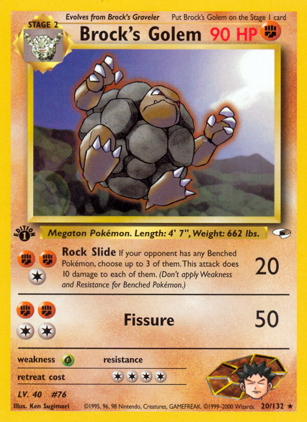 Brock's Golem (20/132) [Gym Heroes 1st Edition] - Evolution TCG
