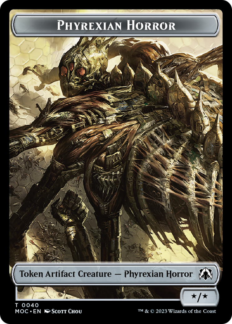 Phyrexian Golem // Phyrexian Horror Double-Sided Token [March of the Machine Commander Tokens] - Evolution TCG