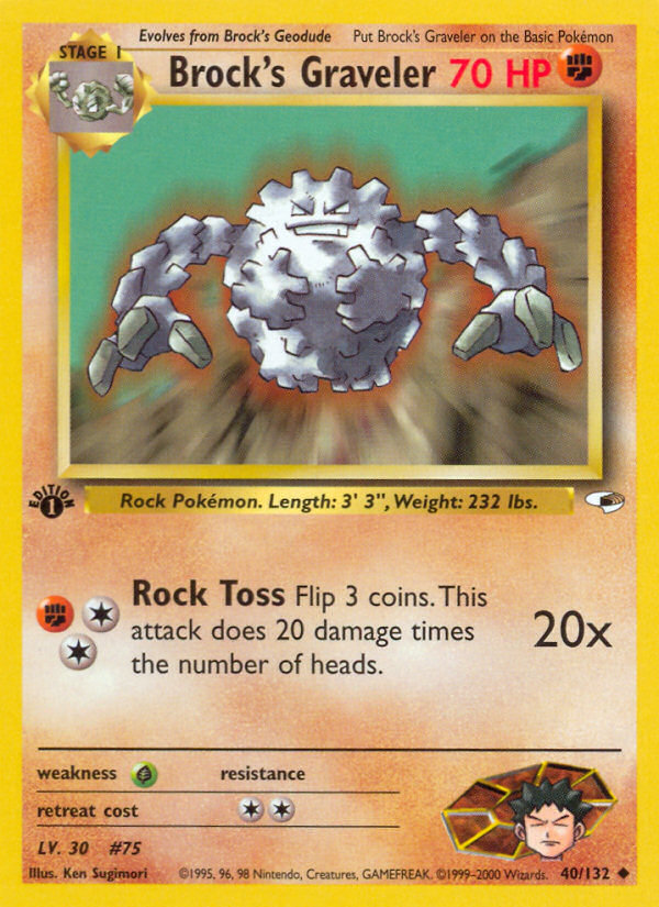 Brock's Graveler (40/132) [Gym Heroes 1st Edition] - Evolution TCG