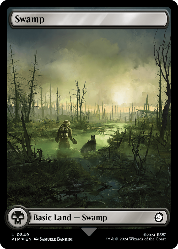 Swamp (0849) (Surge Foil) [Fallout] - Evolution TCG