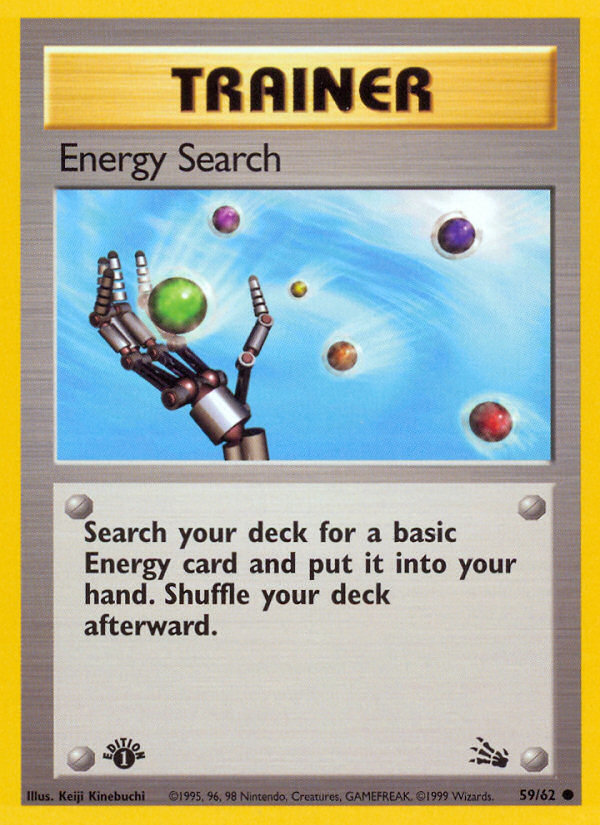 Energy Search (59/62) [Fossil 1st Edition] - Evolution TCG