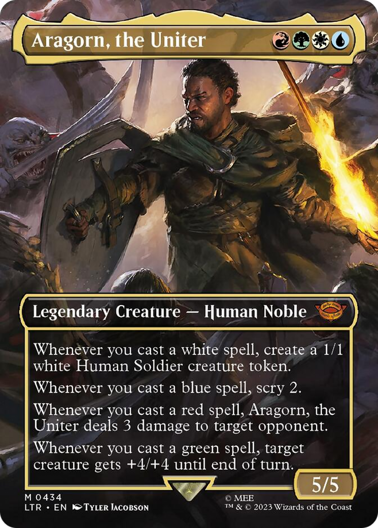 Aragorn, the Uniter (Borderless Alternate Art) [The Lord of the Rings: Tales of Middle-Earth] - Evolution TCG
