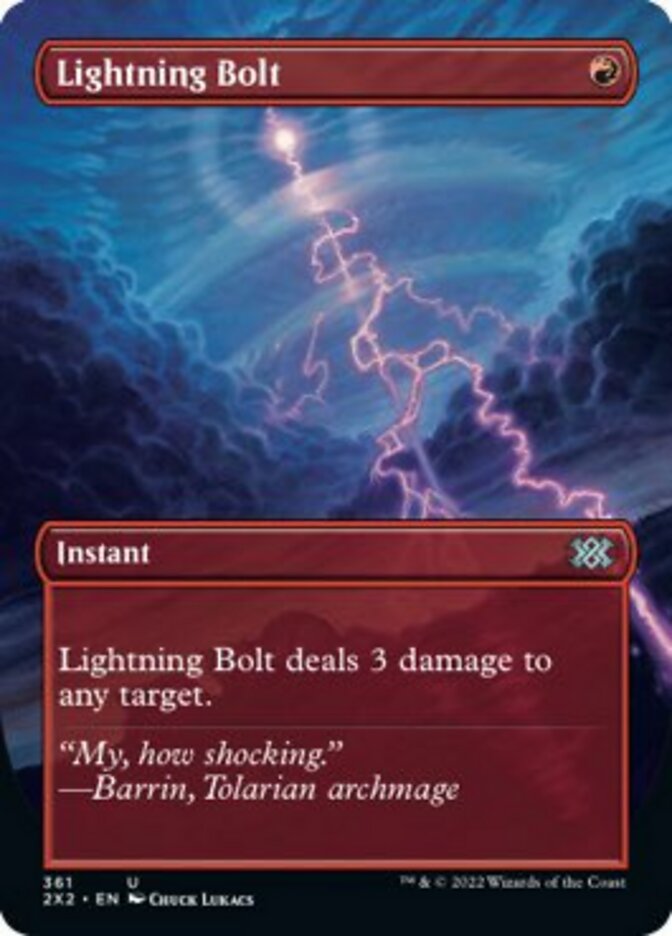 Lightning Bolt (Borderless Alternate Art) [Double Masters 2022] - Evolution TCG