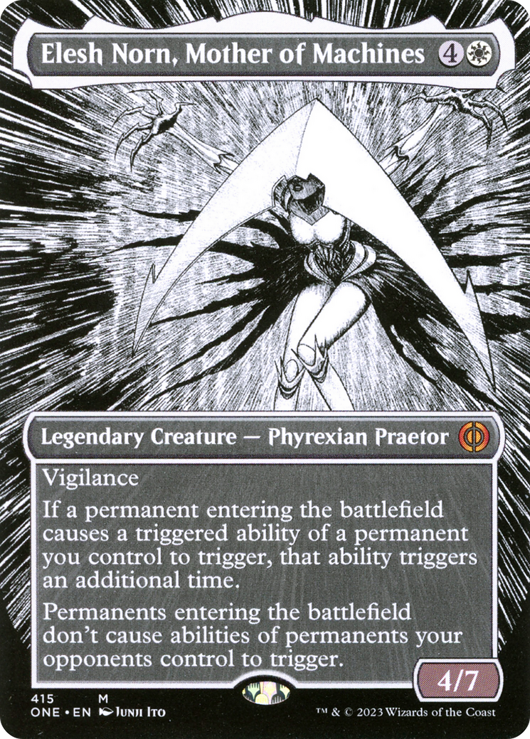 Elesh Norn, Mother of Machines (Borderless Manga) [Phyrexia: All Will Be One] - Evolution TCG