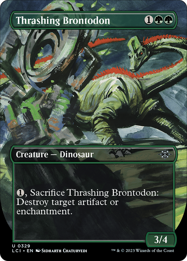 Thrashing Brontodon (Borderless) [The Lost Caverns of Ixalan] - Evolution TCG
