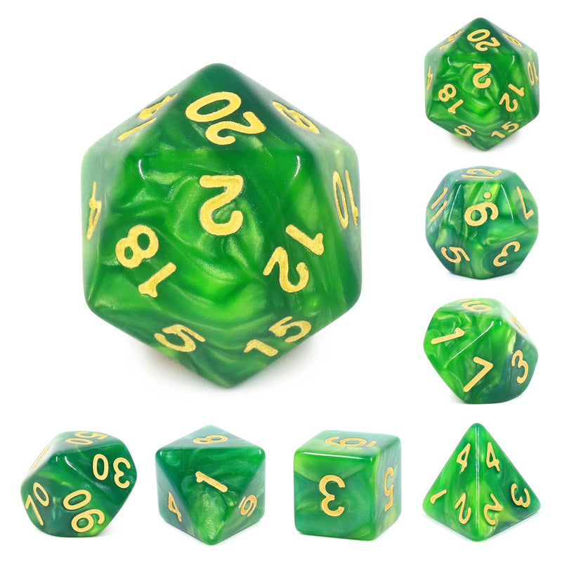 A&H Dice: Blend - Green - Poly 7 Die Set - Evolution TCG