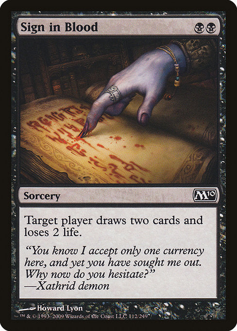 Sign in Blood [Magic 2010] - Evolution TCG