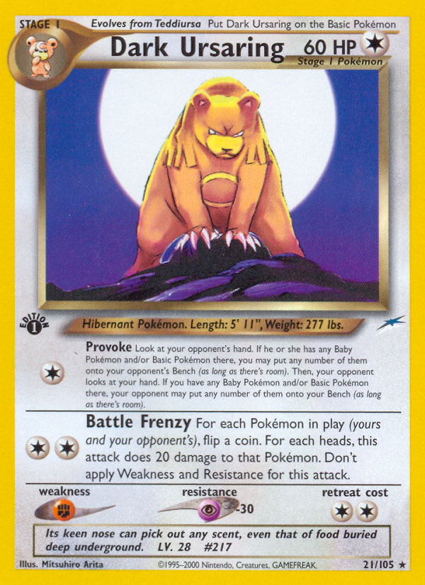 Dark Ursaring (21/105) [Neo Destiny 1st Edition] - Evolution TCG