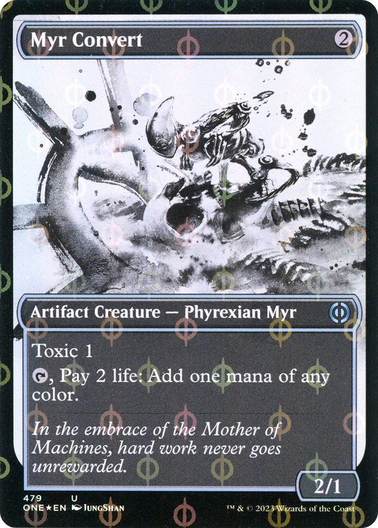 Myr Convert (Showcase Ichor Step-and-Compleat Foil) [Phyrexia: All Will Be One] - Evolution TCG