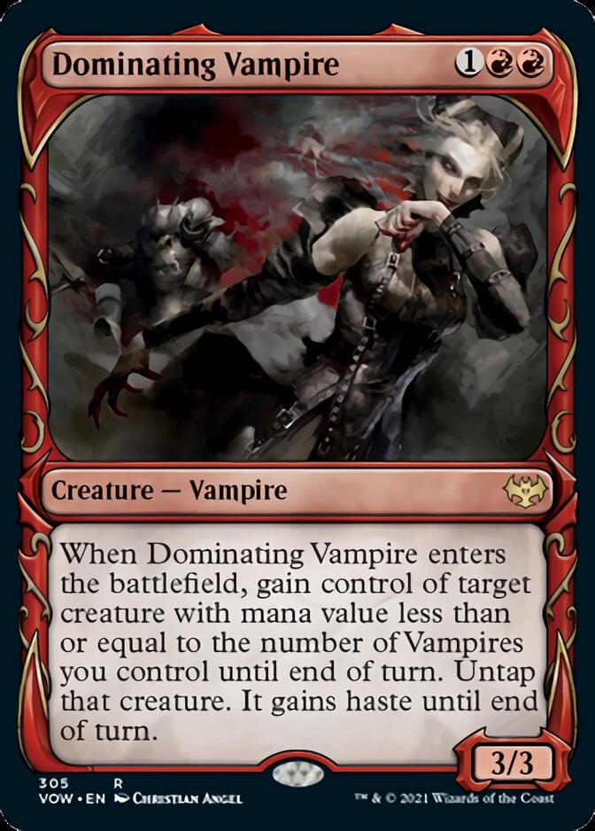 Dominating Vampire (Showcase Fang Frame) [Innistrad: Crimson Vow] - Evolution TCG
