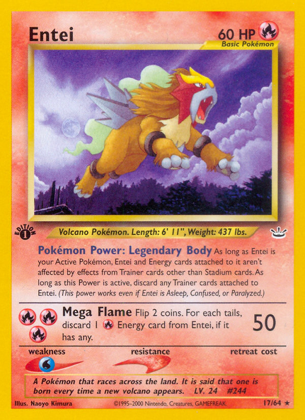Entei (17/64) [Neo Revelation 1st Edition] - Evolution TCG