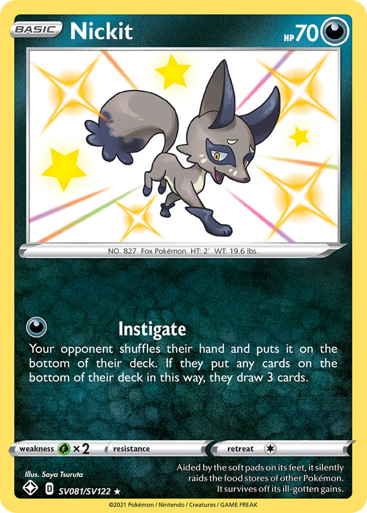 Nickit (SV081/SV122) [Sword & Shield: Shining Fates] - Evolution TCG