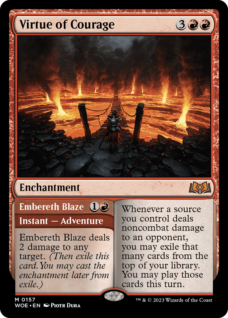 Virtue of Courage // Embereth Blaze [Wilds of Eldraine] - Evolution TCG