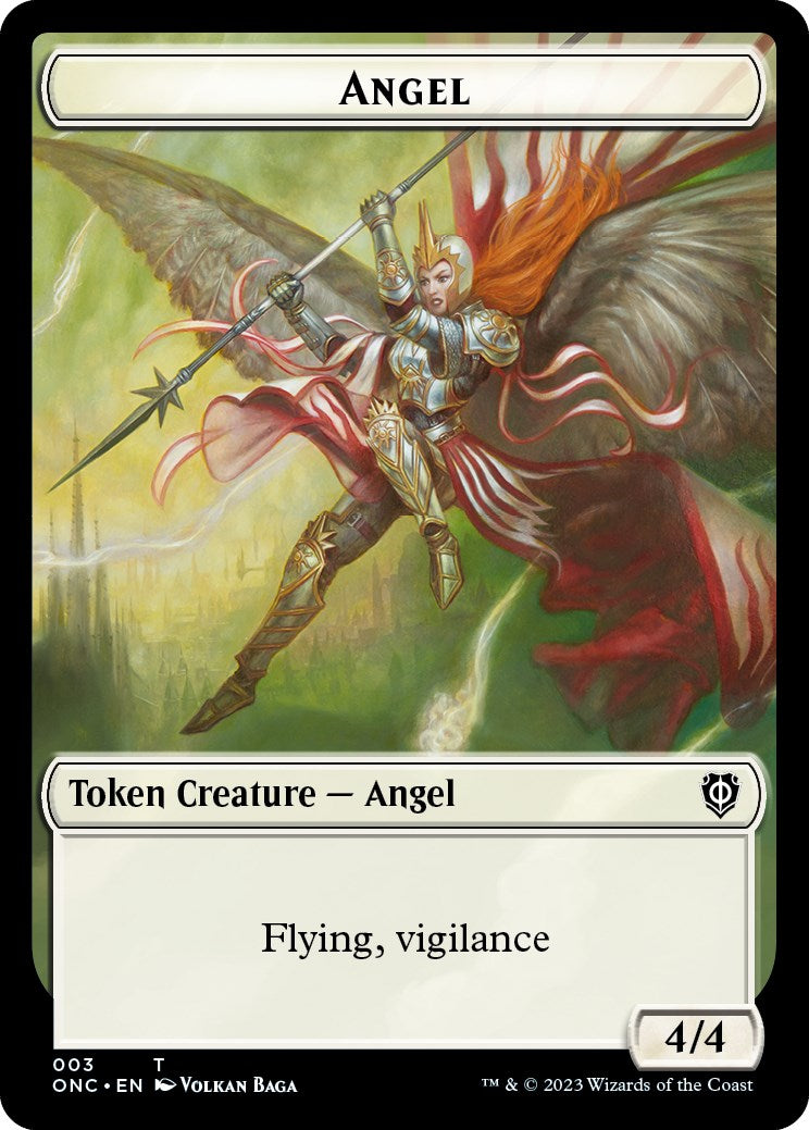 Soldier (008) // Angel Double-Sided Token [Phyrexia: All Will Be One Commander Tokens] - Evolution TCG