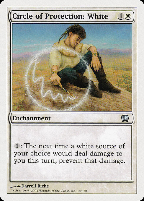 Circle of Protection: White [Eighth Edition] - Evolution TCG