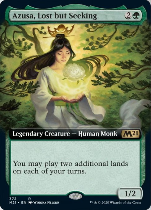 Azusa, Lost but Seeking (Extended Art) [Core Set 2021] - Evolution TCG