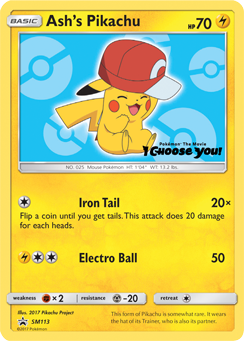 Ash's Pikachu (SM113) [Sun & Moon: Black Star Promos] - Evolution TCG
