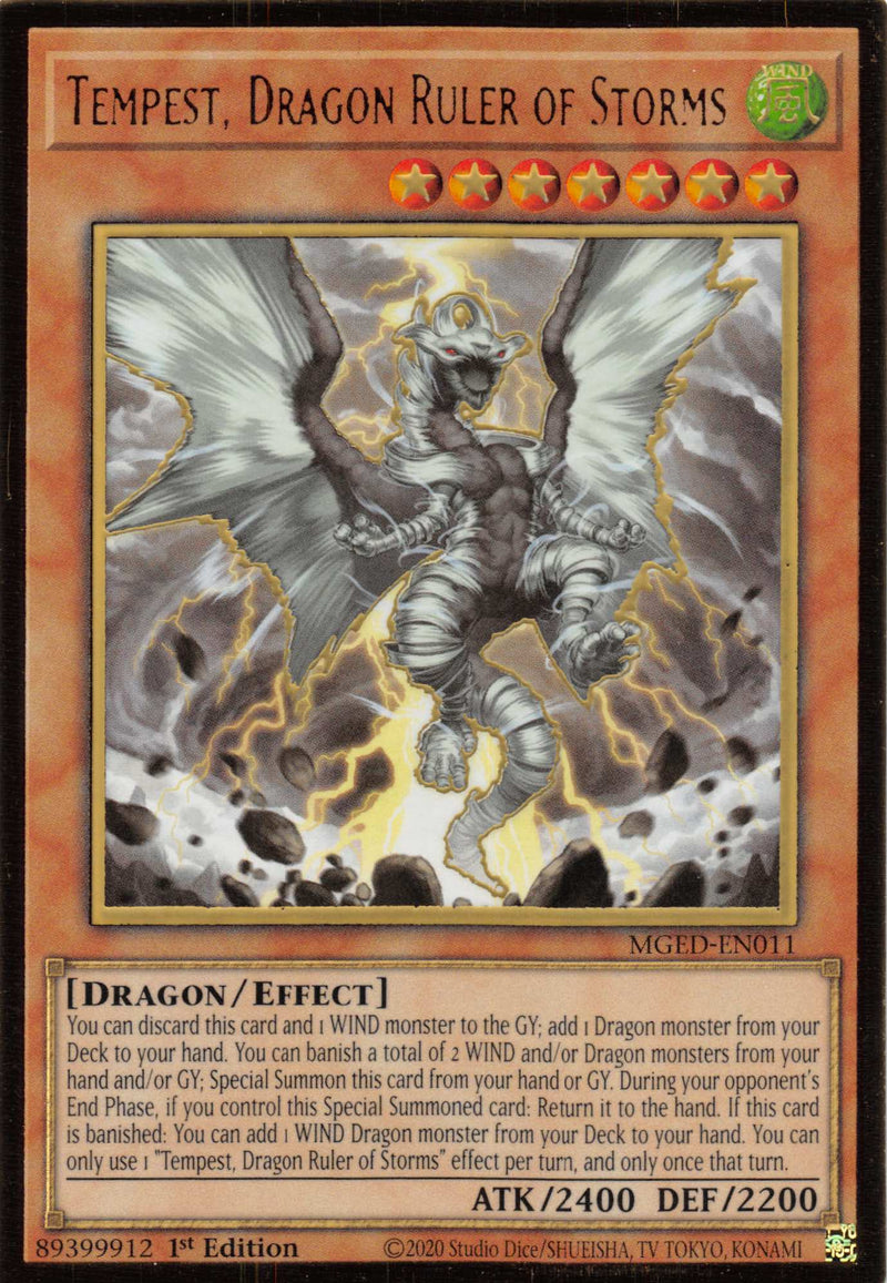 Tempest, Dragon Ruler of Storms [MGED-EN011] Gold Rare - Evolution TCG