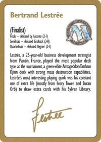 1996 Bertrand Lestree Biography Card [World Championship Decks] - Evolution TCG