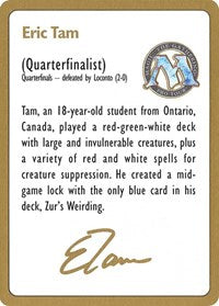 1996 Eric Tam Biography Card [World Championship Decks] - Evolution TCG