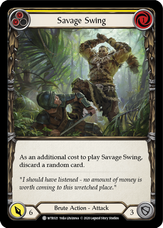 Savage Swing (Yellow) [U-WTR021] (Welcome to Rathe Unlimited)  Unlimited Normal - Evolution TCG