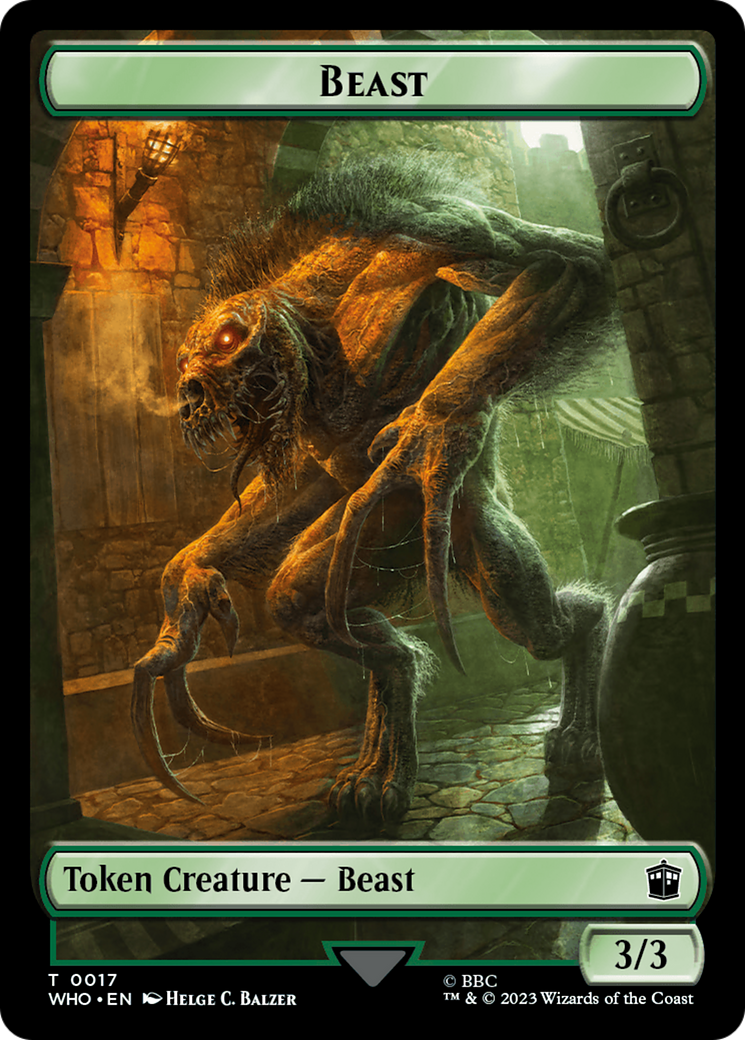Soldier // Beast Double-Sided Token [Doctor Who Tokens] - Evolution TCG