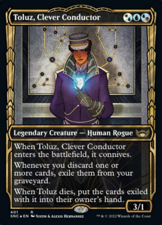Toluz, Clever Conductor (Showcase Golden Age Gilded Foil) [Streets of New Capenna] - Evolution TCG