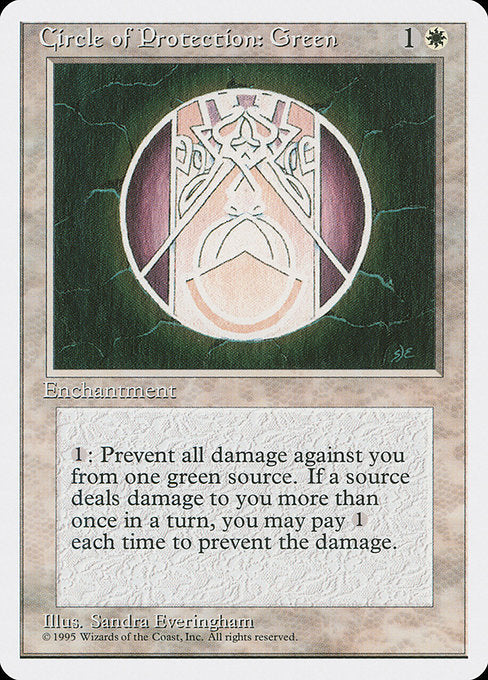 Circle of Protection: Green [Fourth Edition] - Evolution TCG