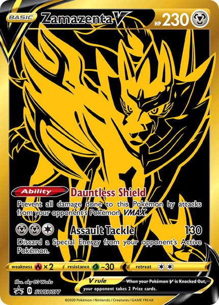 Zamazenta V Gold - SWSH077 - Black Star Promo - PSA Ready! Pokemon Card