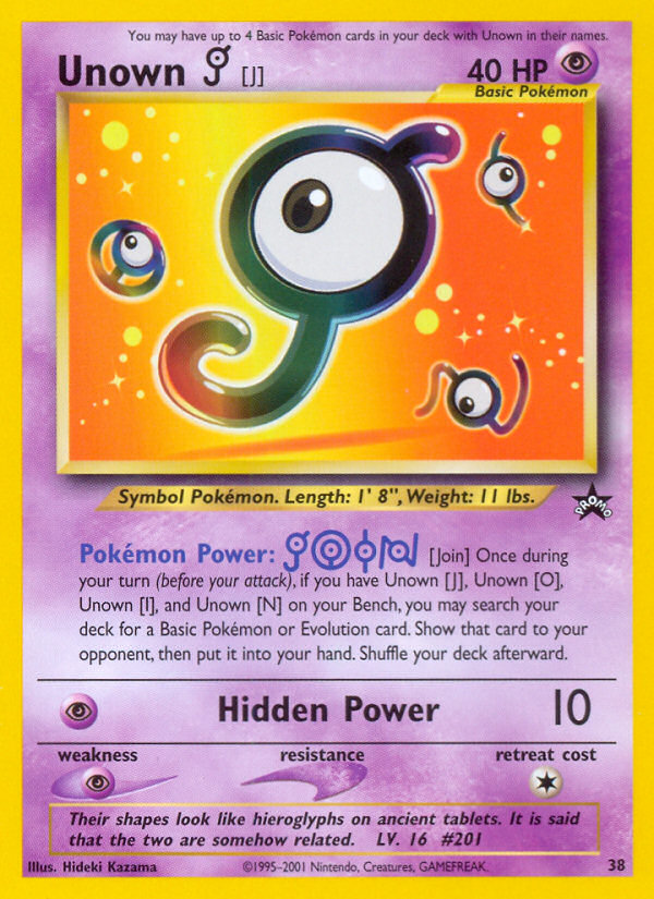 Unown [J] (38) [Wizards of the Coast: Black Star Promos] - Evolution TCG