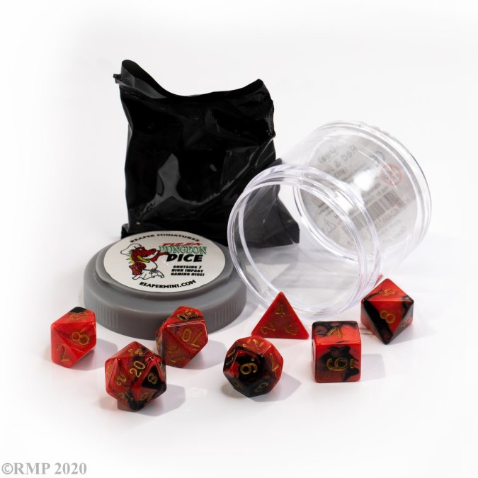 Pizza Dungeon DUAL DICE - RED & BLACK - Evolution TCG