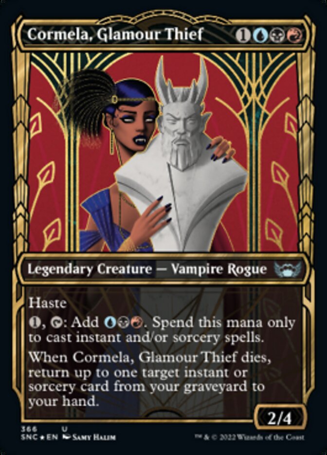 Cormela, Glamour Thief (Showcase Golden Age Gilded Foil) [Streets of New Capenna] - Evolution TCG