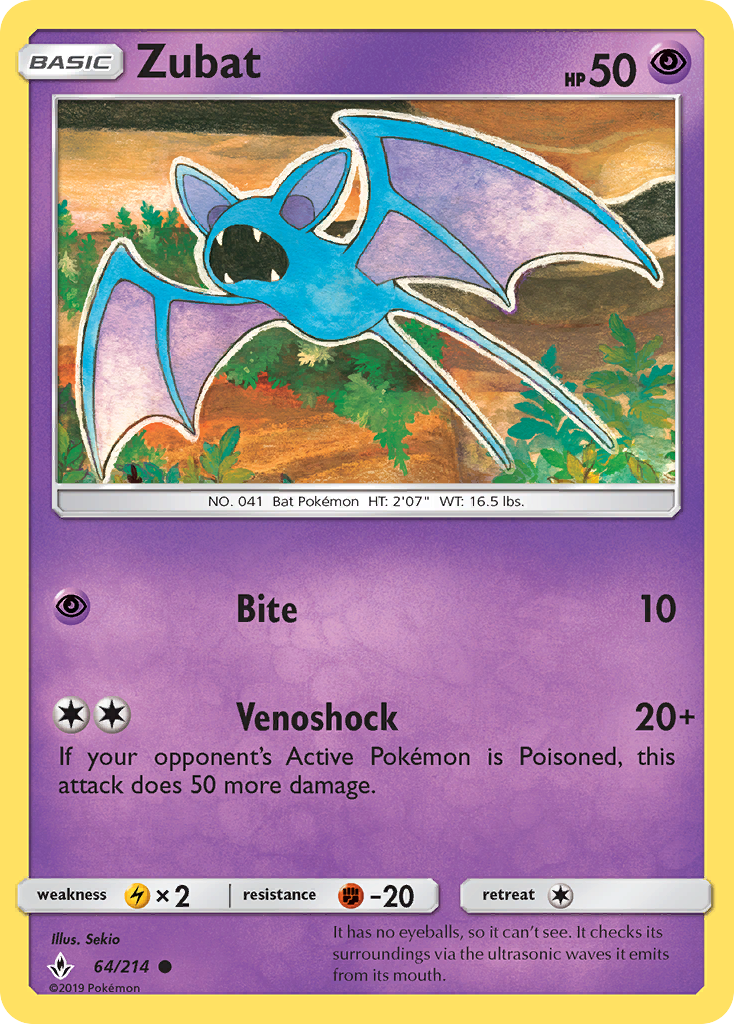 Zubat (64/214) [Sun & Moon: Unbroken Bonds] - Evolution TCG