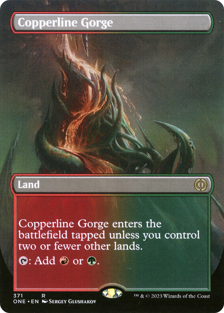 Copperline Gorge (Borderless Alternate Art) [Phyrexia: All Will Be One] - Evolution TCG