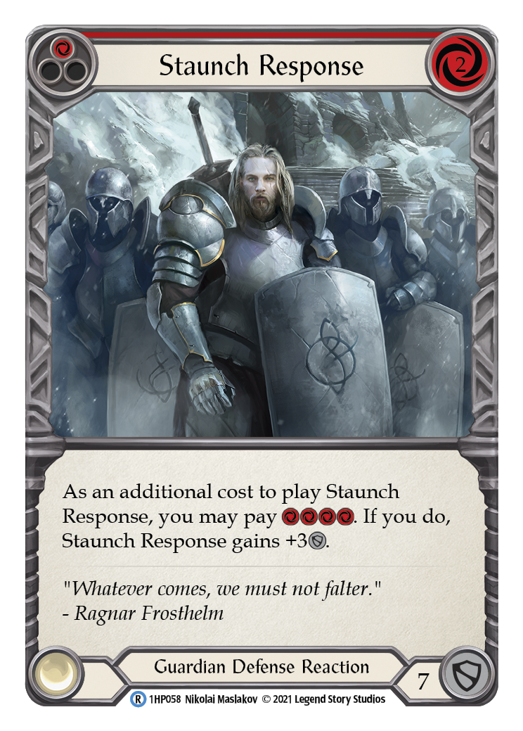 Staunch Response (Red) [1HP058] (History Pack 1) - Evolution TCG