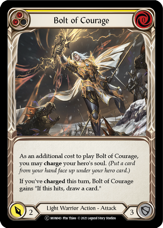 Bolt of Courage (Yellow) [U-MON043] (Monarch Unlimited)  Unlimited Normal - Evolution TCG