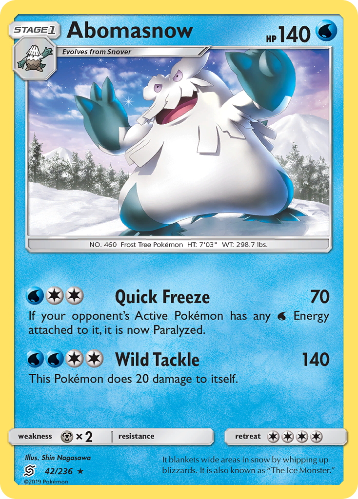 Abomasnow (42/236) [Sun & Moon: Unified Minds] - Evolution TCG