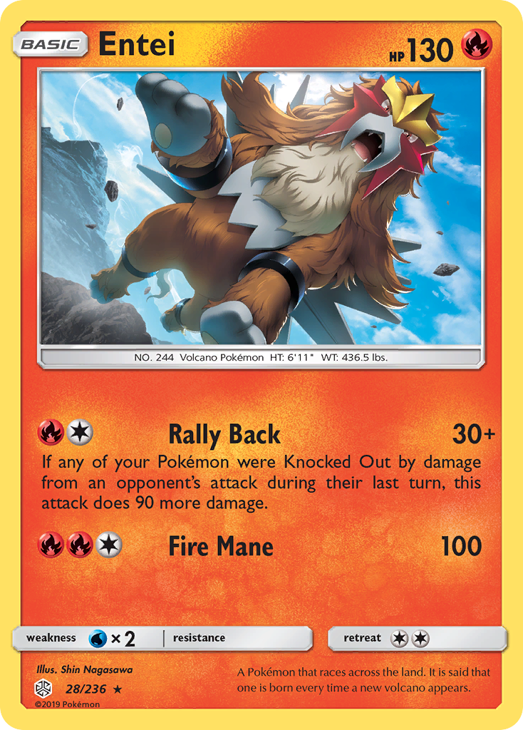 Entei (28/236) [Sun & Moon: Cosmic Eclipse] - Evolution TCG