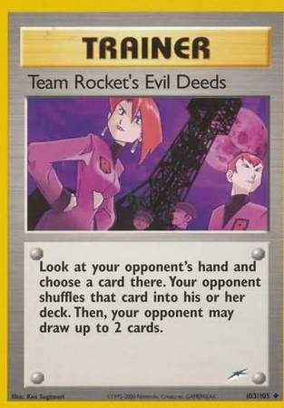 Team Rocket's Evil Deeds (103/105) [Neo Destiny Unlimited] - Evolution TCG