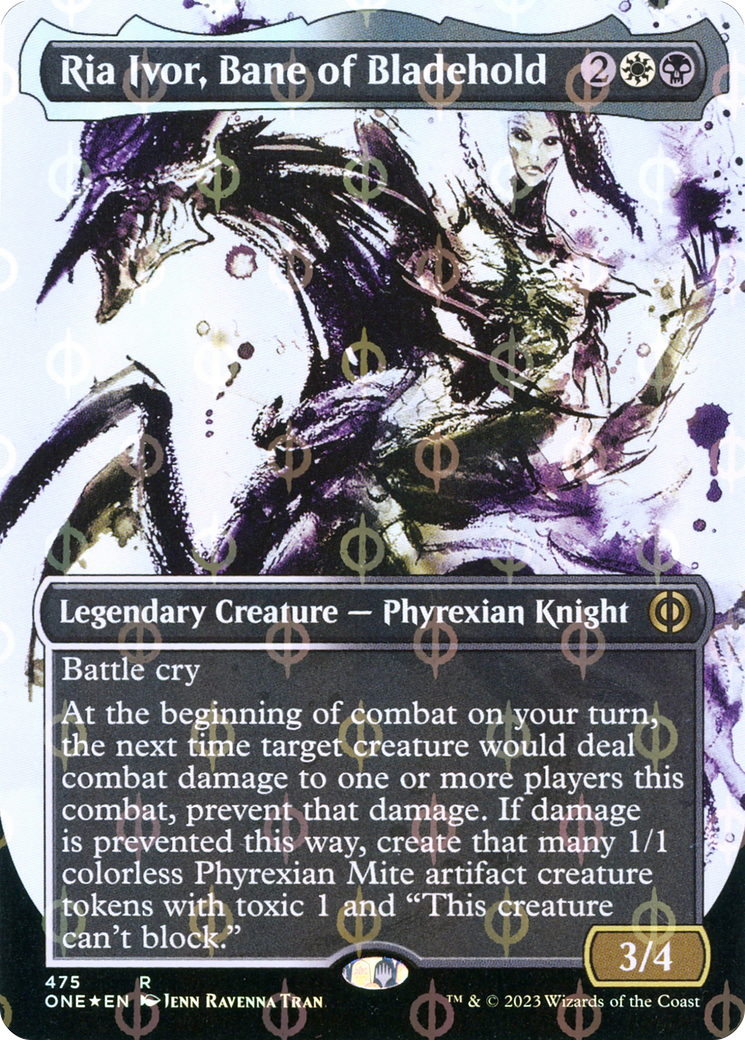 Ria Ivor, Bane of Bladehold (Borderless Ichor Step-and-Compleat Foil) [Phyrexia: All Will Be One] - Evolution TCG