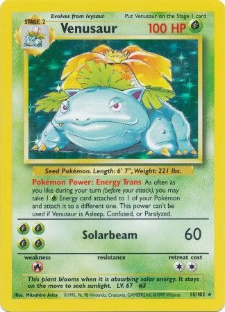 Venusaur (15/102) [Base Set Unlimited] - Evolution TCG