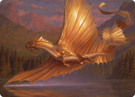 Adult Gold Dragon Art Card [Dungeons & Dragons: Adventures in the Forgotten Realms Art Series] - Evolution TCG