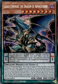 Chaos Emperor, the Dragon of Armageddon [BLAR-EN051] Secret Rare - Evolution TCG