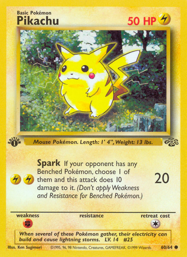 Pikachu (60/64) [Jungle 1st Edition] - Evolution TCG
