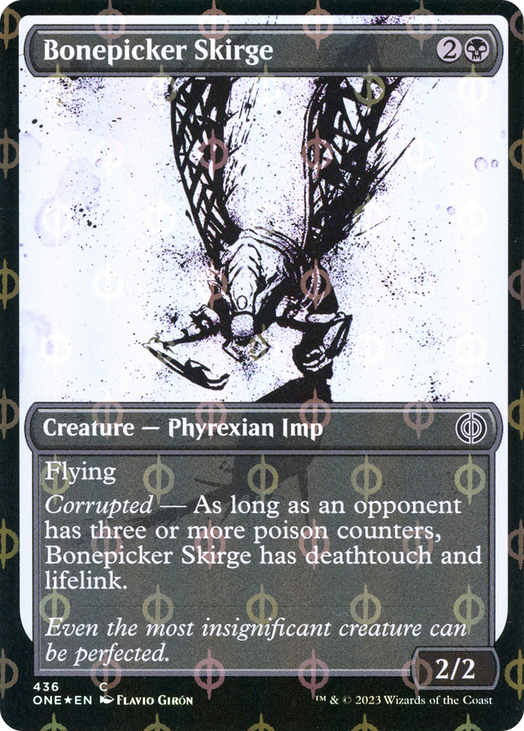 Bonepicker Skirge (Showcase Ichor Step-and-Compleat Foil) [Phyrexia: All Will Be One] - Evolution TCG